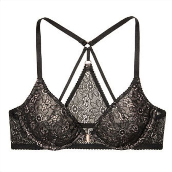 Victoria’s Secret sexy Strappy unlined plunge push up without the padding bra - Picture 1 of 7